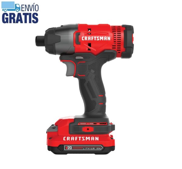 Kit de destornillador de impacto inalámbrico V20 de 1/4 pulg. (1 batería) Craftsman CMCF800C1 - Imagen 2