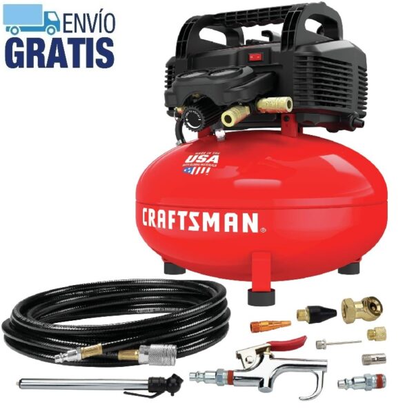 Compresor de aire, 22L, sin aceite con kit de accesorios de 13 piezas Craftsman CMEC6150K